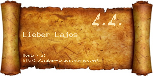 Lieber Lajos névjegykártya